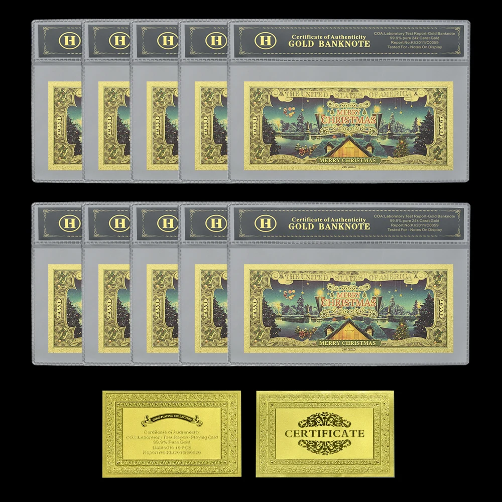 Санта-Клаус Счастливого Рождества американская золотая фольга за 2 доллара