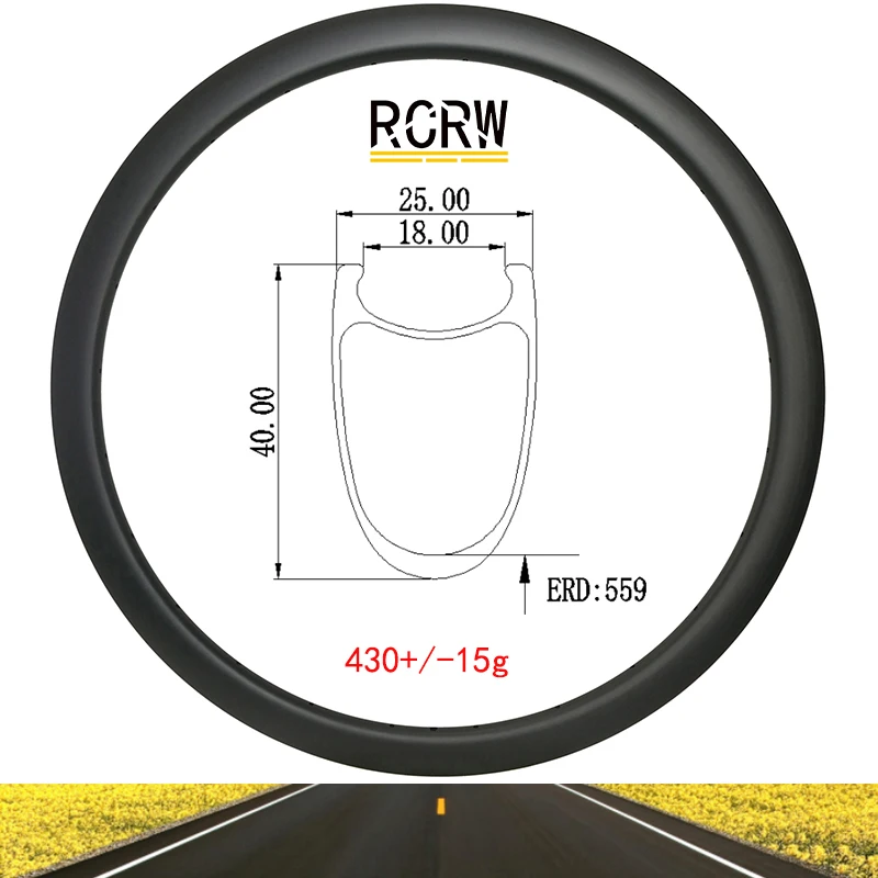 

700C 40*25 мм Дорожный велосипед углеродный обод 430 г дисковый тормоз 40 мм Глубина 25 мм широкий клинчерный UD 3K 12K саржа 16 18 20 21 24 28 32 36 отверстия