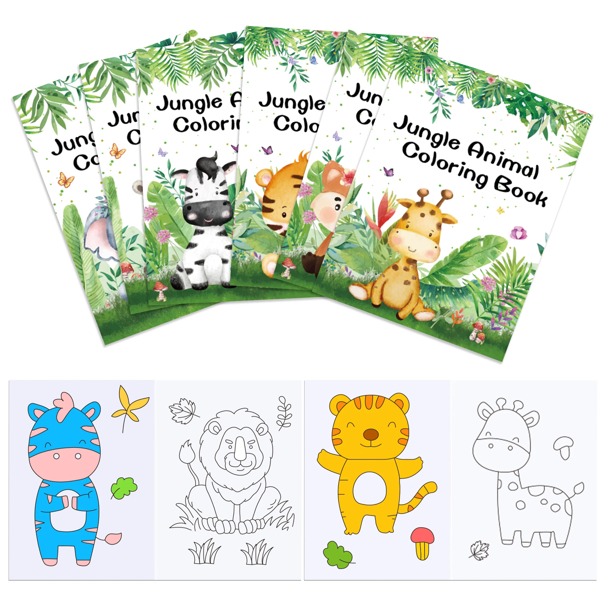 

Cartoon Forest Jungle Drawing Notebook Baby Birthday Gifts DIY Coloring Books Wild Animals Tiger Graffiti Painting Picture Book