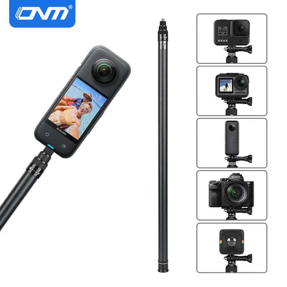 

3M Carbon Fiber Selfie Stick for Insta360 X3 / ONE X2 / RS Aluminum Alloy Selfie Stick for GoPro Hero 11 10 9 8 DJI OSMO Action