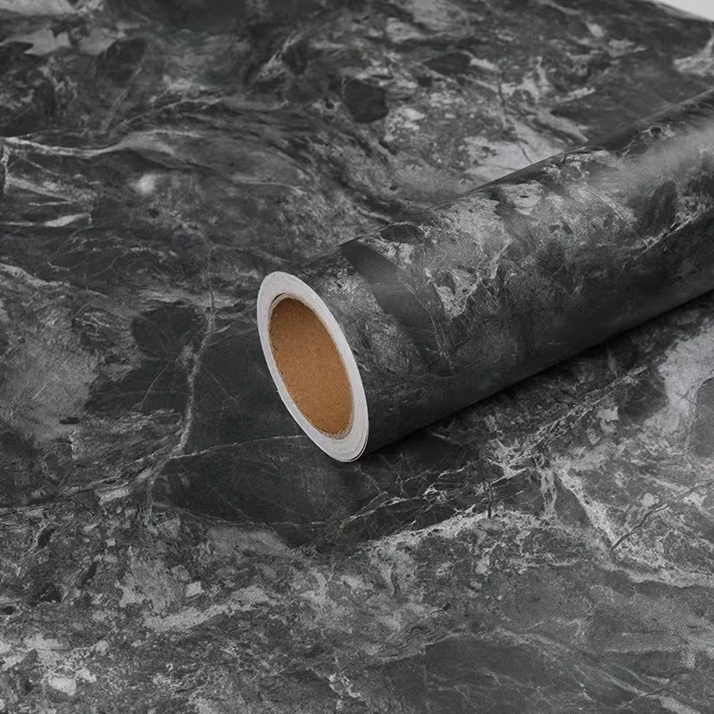 Фото Матовые наклейки с мраморным узором Cocina, толстые водостойкие маслостойкие самоклеящиеся обои из ПВХ, Muebles, кухонные шкафы, шкаф №5