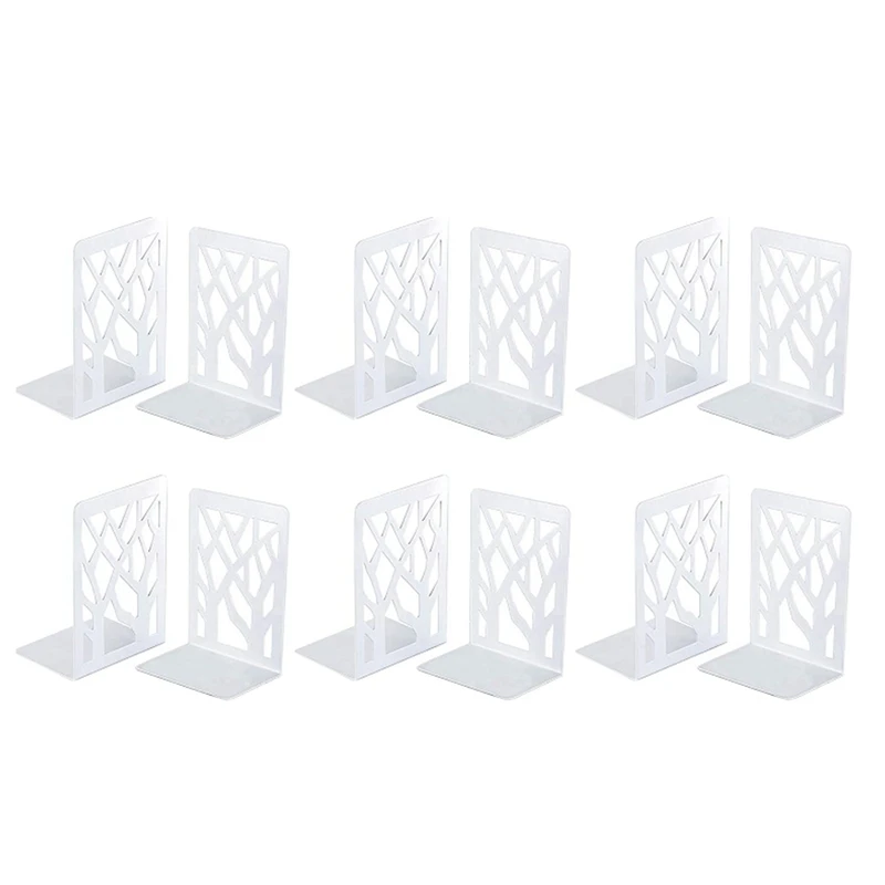 

6 Pairs of Book Stand Book Holder Partition Book Shelf Holder Bookend Supports for Organizing Books/Cds