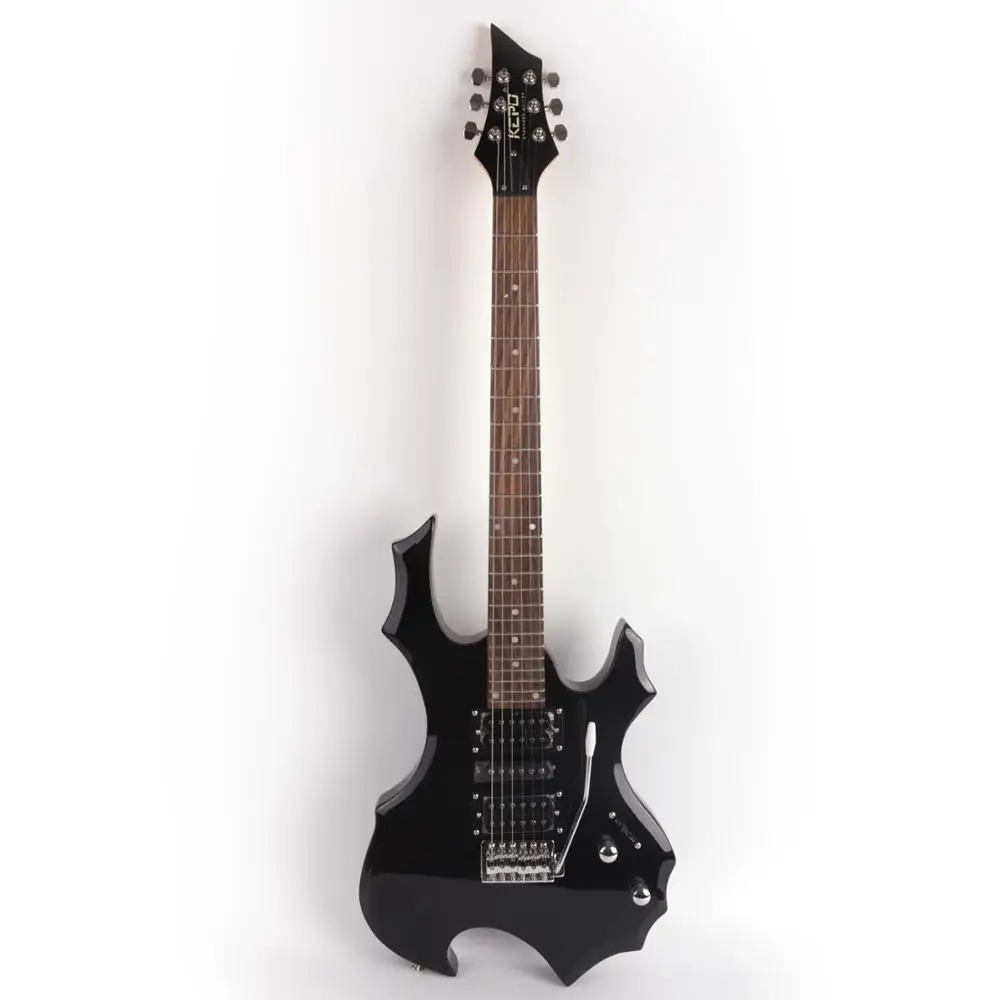 Хорошее качество дешевая электрическая гитара с 24 ладами холодной формой черная