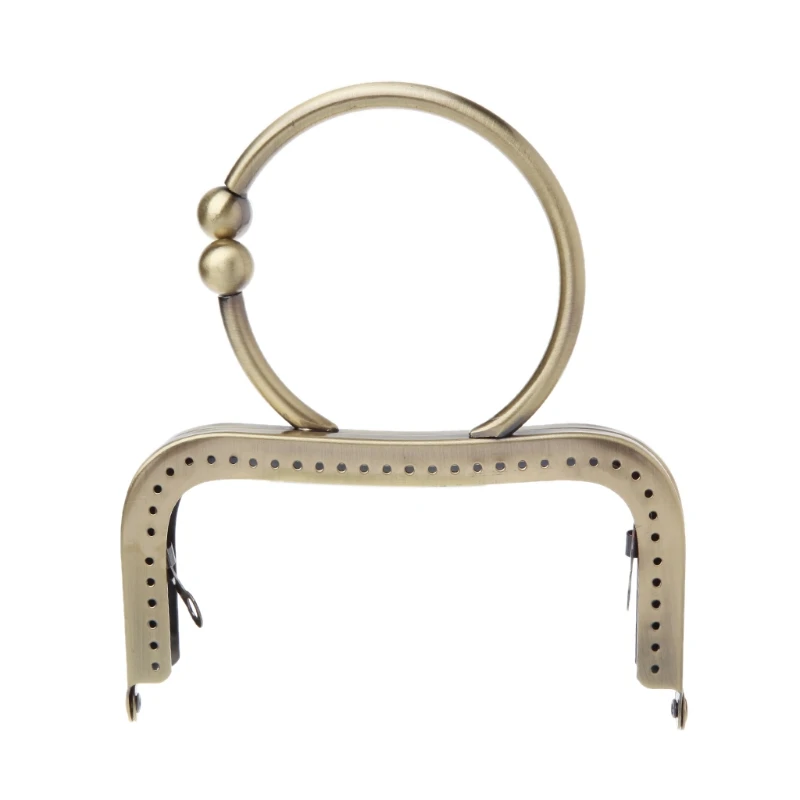 

1PC Vintage Metal Purse Bag Frame Kiss Clasp Lock With Handle 12.5cm