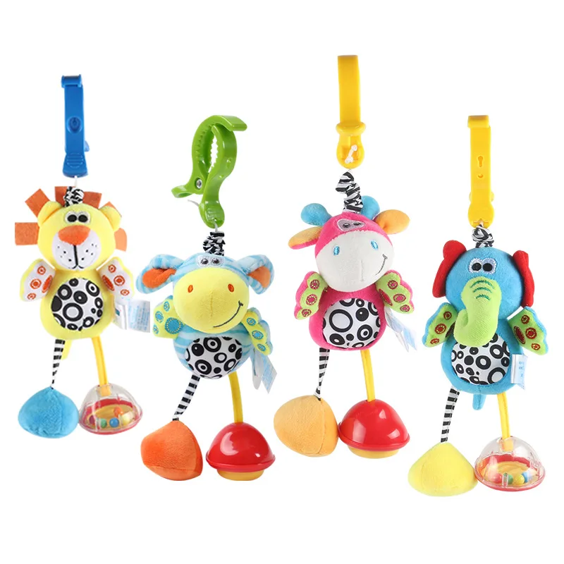 

Baby Rattles Pendant Cartoon Animal Plush Baby Stroller Crib Mobile Hanging Bell Newborn Education Toys Gifts 0-3 Years Old