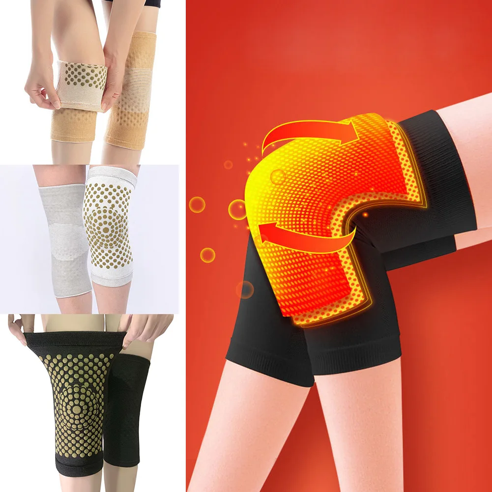 1 Pair Self Heating Wormwood Knee Pads Sport Running Cycling Knee Support Old Cold Legs Arthritis Joint Pain Relief Leg Warmers