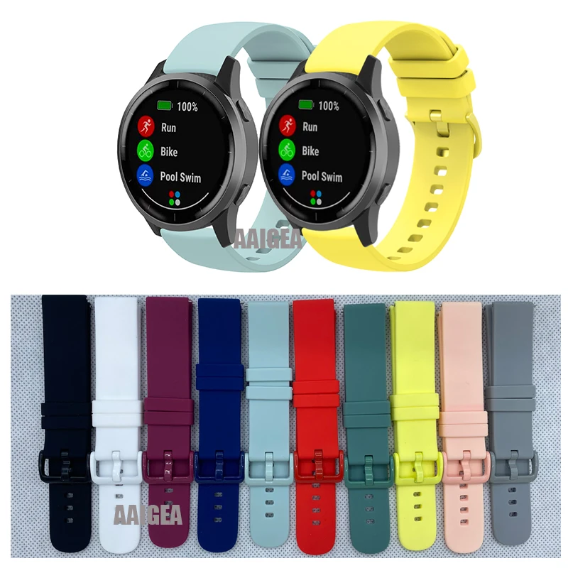 

18mm New Silicone Sports Soft Band Strap for Garmin vivomove 3s/move3S/Vivoactive 4s/Active S/Venu 2s 40mm Replacement Wristband