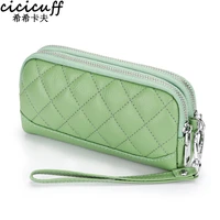 brand women clucth bag double zipper long wallet luxury diamond lattice wrist strap bag for phone female handbag dropshipping