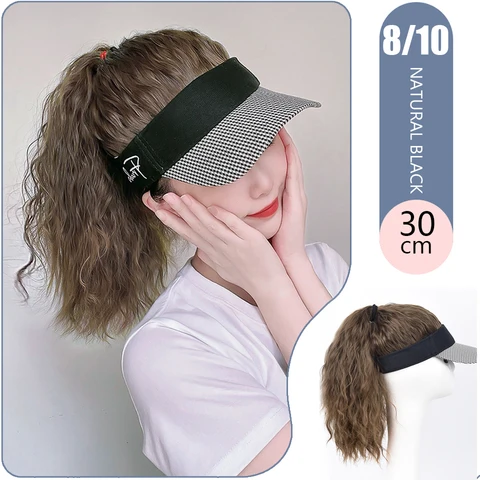 Синтетический женский парик HUAYA с пустой верхушкой, длинная бейсбольная кепка с волнистыми волосами, бейсбольная кепка с полухвостом
