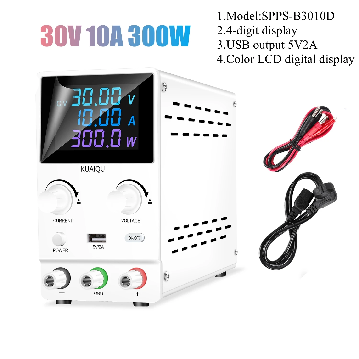 Регулируемый лабораторный источник питания постоянного тока с 4 цифрами, Регулируемый источник питания, 30 В, 10 А, 60 В, 5 А, переключатель переменного тока, стабилизированный источник питания