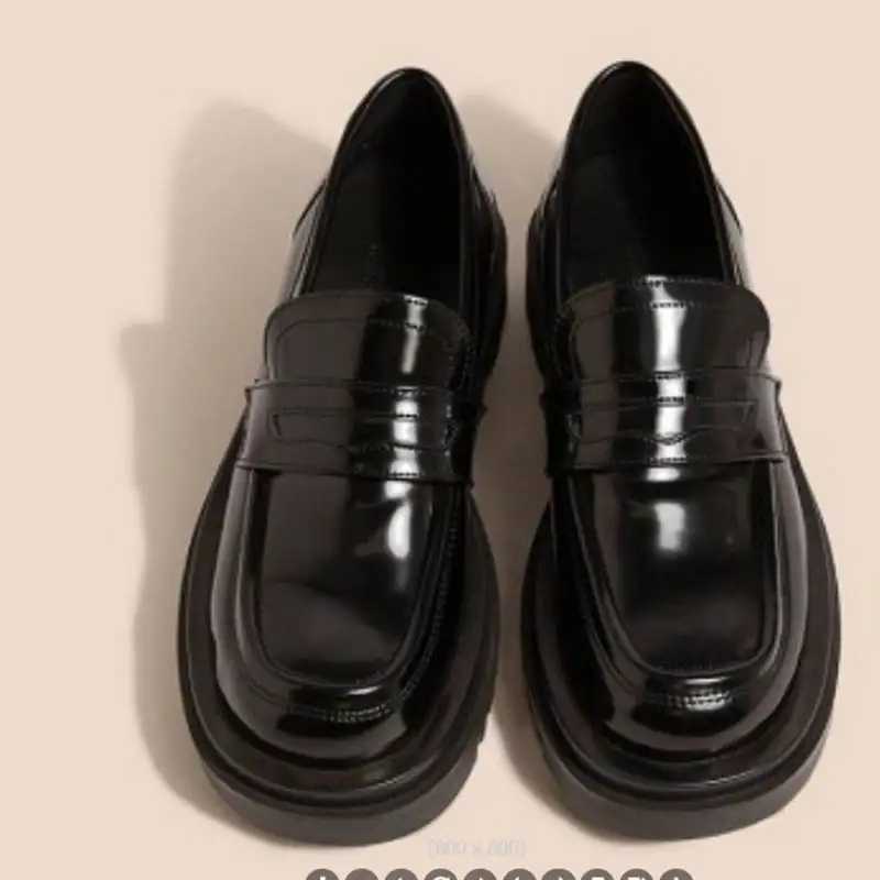 

ASILETO 2022 Ladies Pumps Round Toe Thick Heels Slip-on Loafers Platform Big Size 35-40 Females Leisure Shoes Daily Black S3980