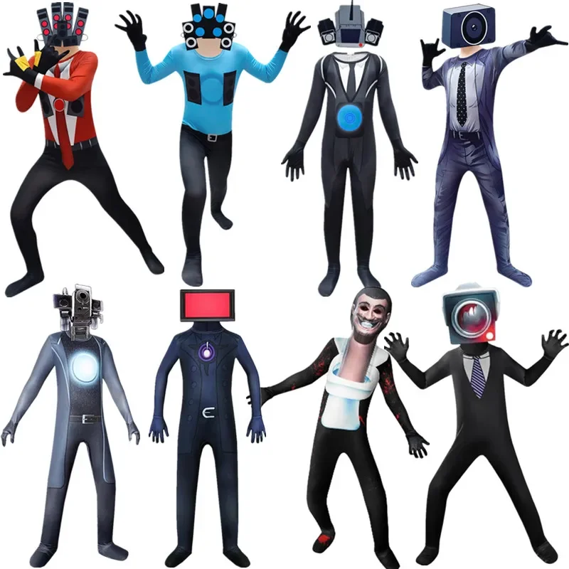 Новинка 2025 года костюм для косплея Skibidi на Хэллоуин забавный динамик ТВ-мужчина