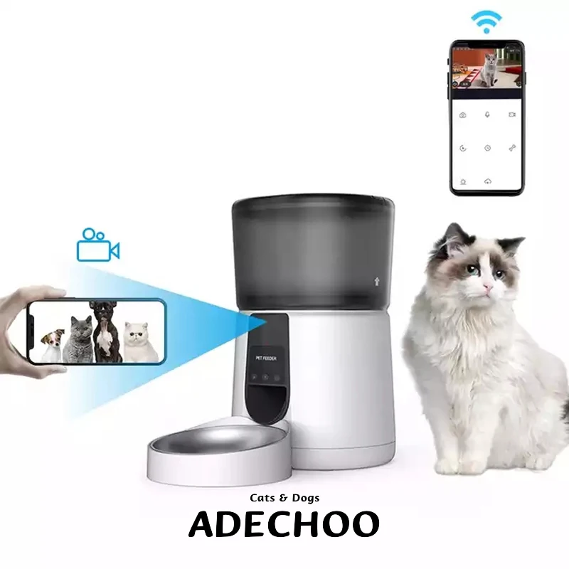 

3.5L Capacity Intelligent Timed Automatic Feeder For Cats Dogs New Automatic Intelligent Wifi Video Remote Control Pet Feeder