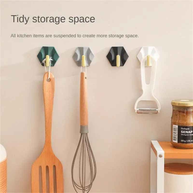 

Household Multi-function Key Storage Hanger For Kitchen Bathroom Door Wall Wall Organizer Hook Without Drilling 4pcs Creative