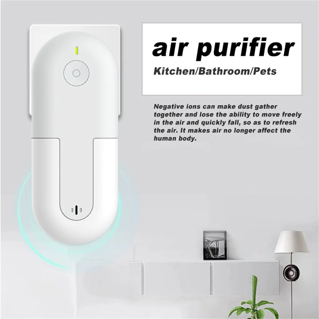

Anion Air Freshener with Nightlight Small Breathing Filter Indoor Quiet Operation Odor Eliminator Household Travel Supplies