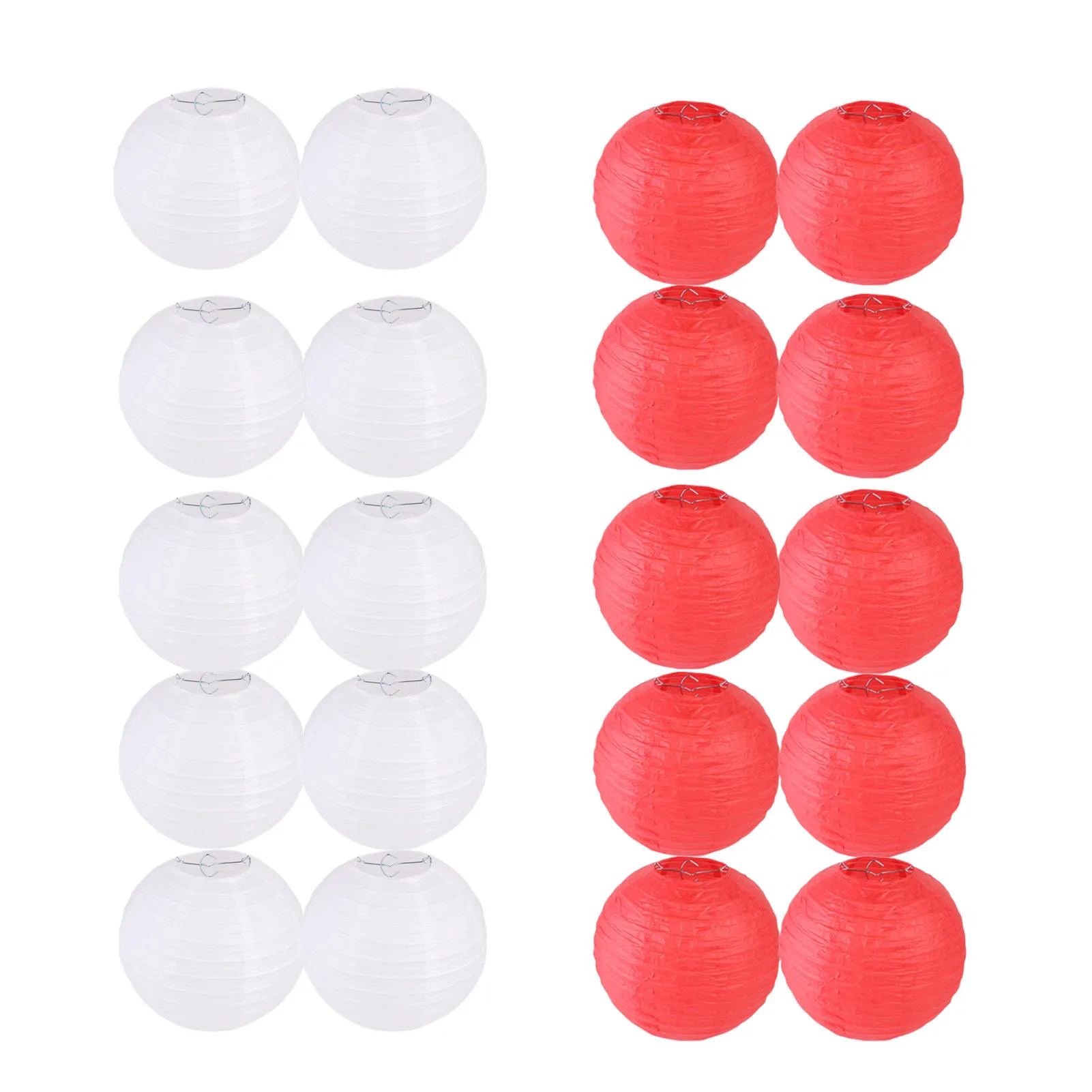 

10pcs White Red Round Chinese Paper Lantern Wedding Birthday Party Decoration Holiday Supplies Paper Lamp Decor 20/25/30/cm