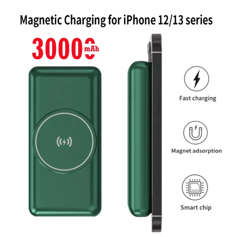 

2023New 2022 Fast Charging Power Bank Wireless Charging powerbank External Battery Portable Charger Auxiliary Battery 30000mAh