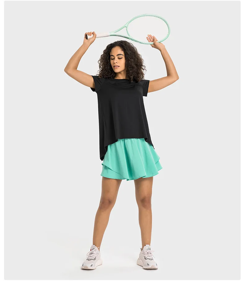 LuluWomens Clothing Gym Shirts Yoga Sport Top Outdoor Jogging Women's Short Sleeve Top Sportswear Butterfly Bandage T-shirts