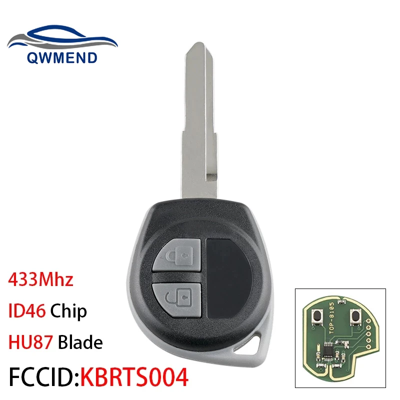 QWMEND KBRTS004 для Suzuki Key Remote ID46 чип-ключ автомобиля HU87 Blade Swift SX4 ALTO Vitara Ignis JIMNY Splash 433 МГц |