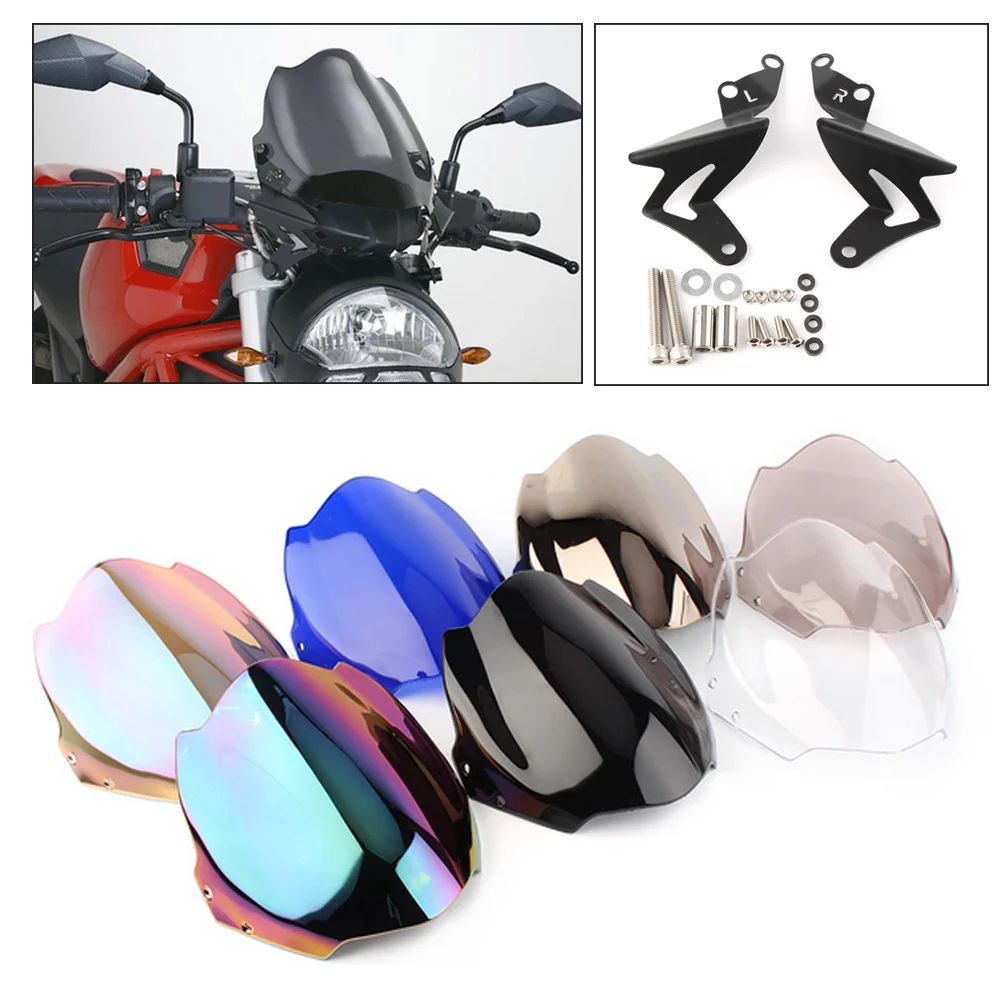 

Motorcycle ABS Double Bubble Windscreen Windshield For Ducati Monster 696 796 659 795 1100 EVO S 1100S 1100EVO