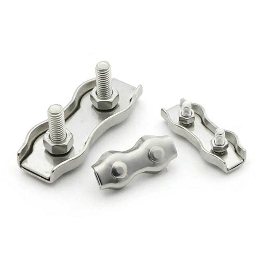 

5PCS M2 M3 M4 M5 M6 Duplex Wire Rope Grips Stainless Steel Cable Clamp Clips