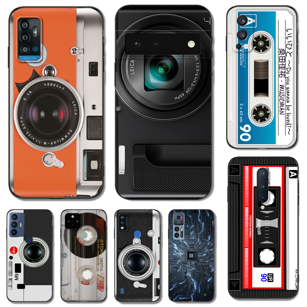 

Black Tpu Case For google pixel 4 4A 4XL 5 5A 5XL 6 6A 7 7a PRO Cover Vintage Camera