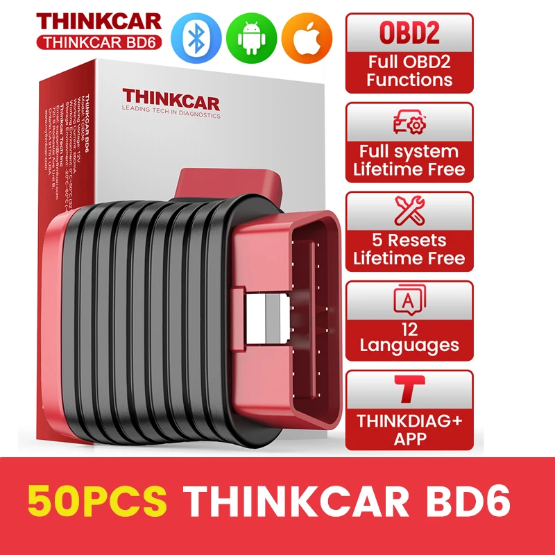 

10 шт.-100 шт. THINKCAR BD6 OBD2 сканер для всех автомобилей полная диагностика системы пожизненный бесплатный диагностический инструмент obd 2