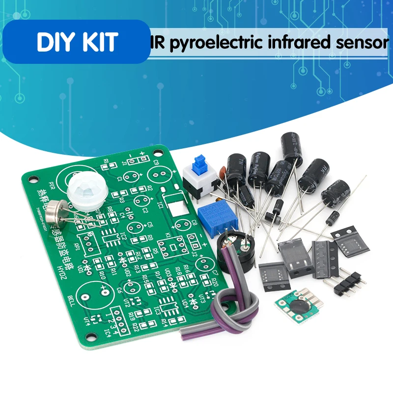 

Пироэлектрический инфракрасный датчик распознавания человеческого тела, инфракрасный датчик, Противоугонная сигнализация, комплект «сде...