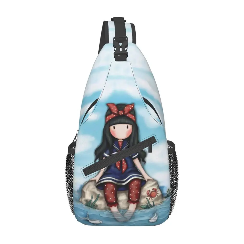 

Santoro Gorjuss Sling Chest Bag Custom Cartoon Girl Shoulder Crossbody Backpack for Men Cycling Camping Daypack