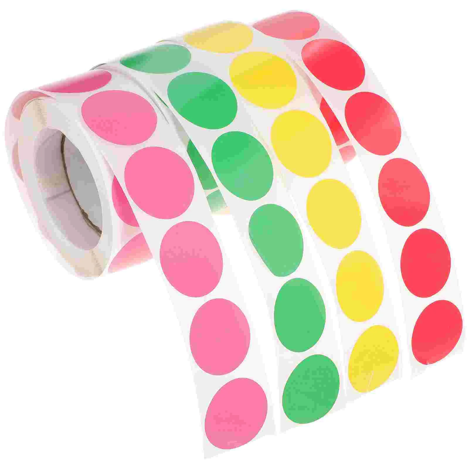 

4 Rolls Colorful Coding Label Stickers Adhesive Dot Stickers Colors Round Stickers