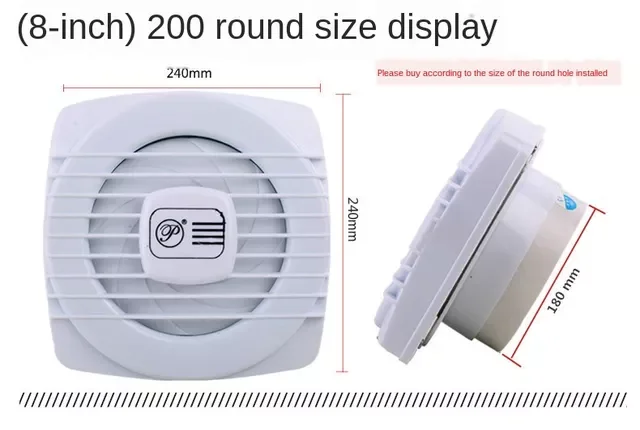 4 inch 6 inch 8 inch Toilet wall toilet bathroom pull wire change ventilator mute large suction exhaust fan
