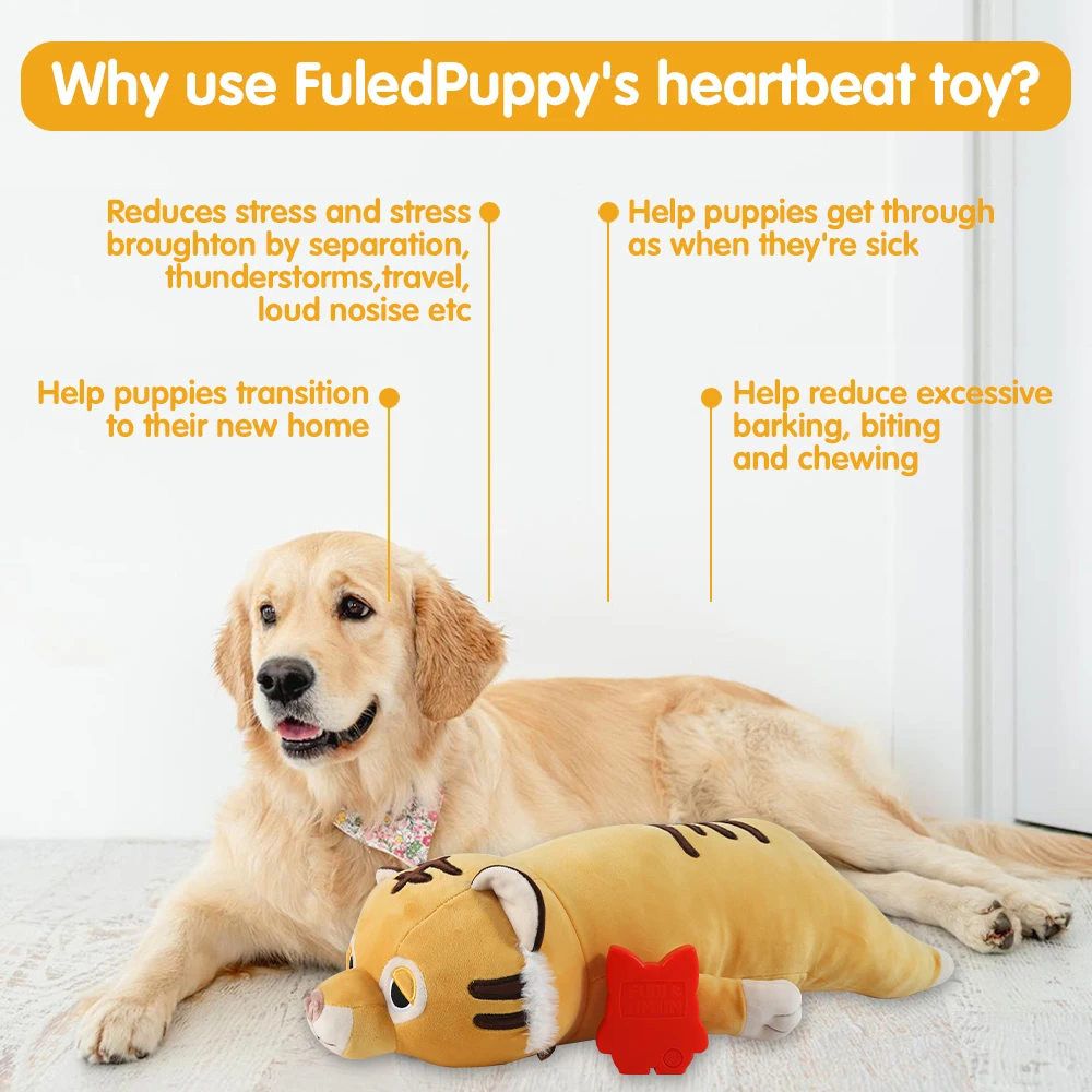 Полная игрушка для собаки Lucky Tigers Heart плюшевая пушистая щенка успокаивающая