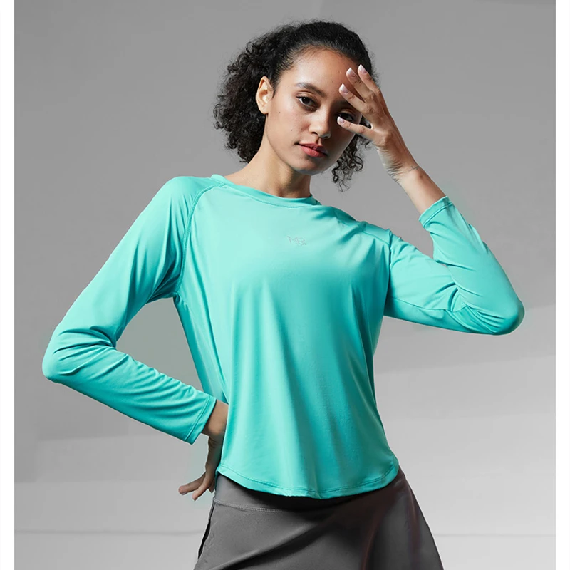 Women Running Long Sleeves Soft Comfortable Mesh Breathable T Shirts Gym Sport Shirt Fitness Training Tees Yoga Jogging Tops