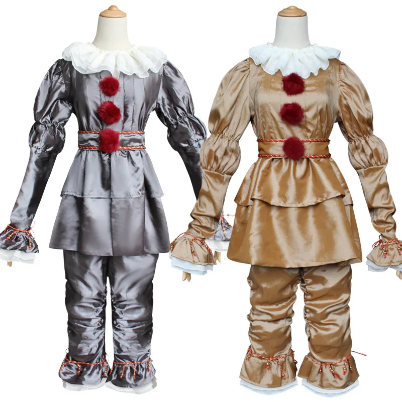 Фото Костюм для косплея из фильма Pennywise, костюм клоуна ужасов, мужская и женская одежда на Хэллоуин, карнавал, косплей Pennywise, индивидуальная одежда №2