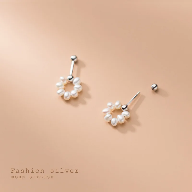 Женские серьги из серебра s925 пробы в Корейском стиле простые маленькие с