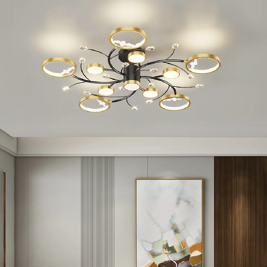 

Люстра 2022 новая для гостиной Декор Золотая ветка потолочная лампа современная спальня детская минималистская осветительная арматура