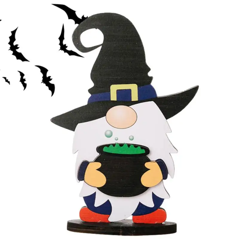 

Wooden Gnomes Halloween Wooden Gnome Table Centerpiece Decorative Halloween Wooden Dwarf Ornament For Halloween Parties