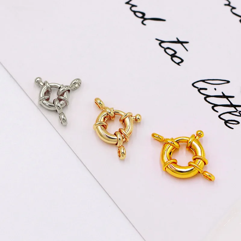 

5PC Copper Gold Color Plated Preservation Steering Wheel DIY Handmade Bracelet Necklace End Clasp Accessories Chain Link Buckle