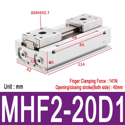 

Низкопрофильный пневматический цилиндр SMC типа MHF2 8D MHF2 10D MHF2 12D MHF2 16D MHF2 20D, пневматический захват