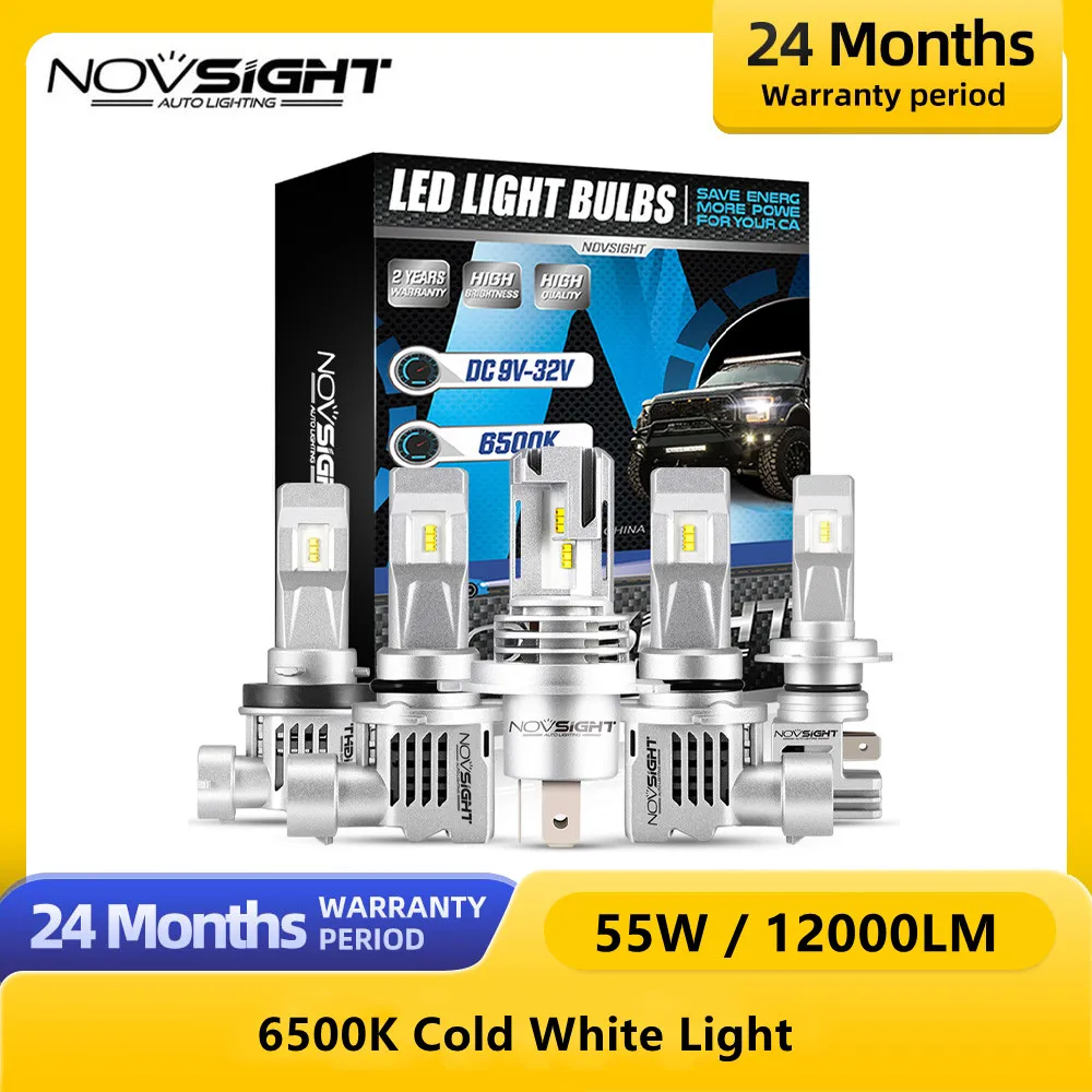 

NOVSIGHT H4 LED Headlights H7 LED Lights For Car H11 LED 12V 9005 HB3 6000K 12000LM 55W LED Auto Headlamp Fog Light Bulbs