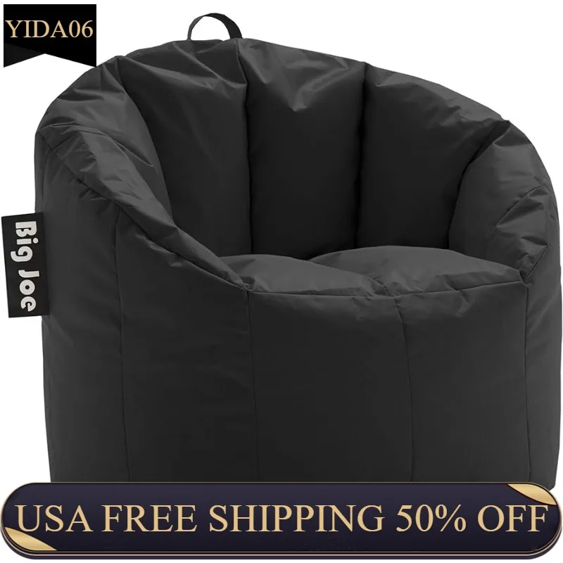 

Big Joe Milano Bean Bag Chair, Black Smartmax, Durable Polyester Nylon Blend, 2.5 feet