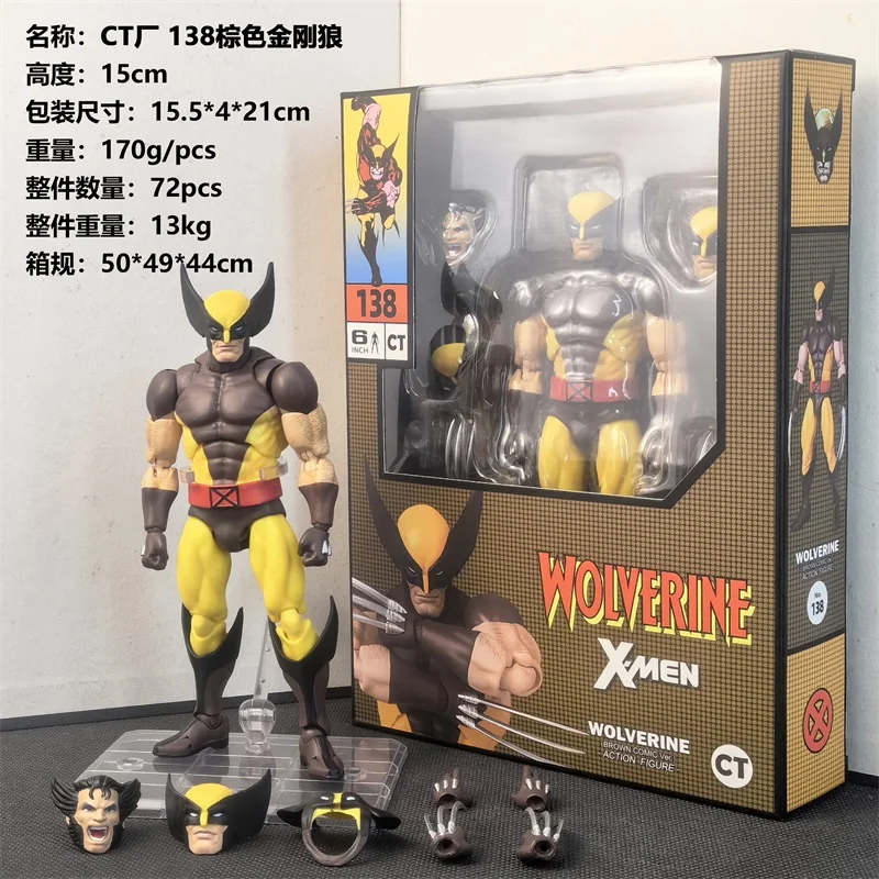 Wolverine Mafex 138 фигурка в наличии Ct Toys коричневый комикс X-Men Shf аниме экшн-фигурка 1/12