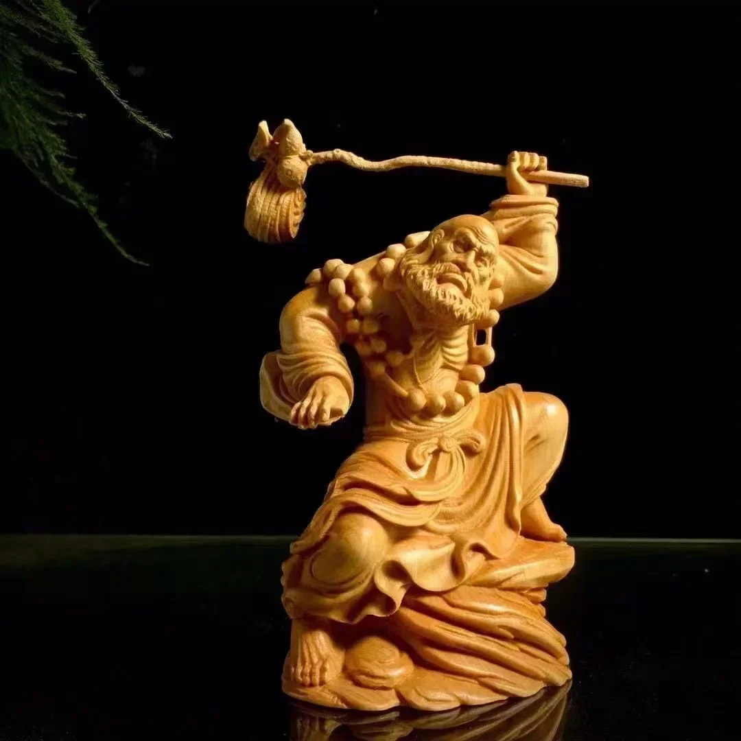Деревянная Статуэтка Bodhidharma статуэтка Будды с резьбой по дереву украшение для