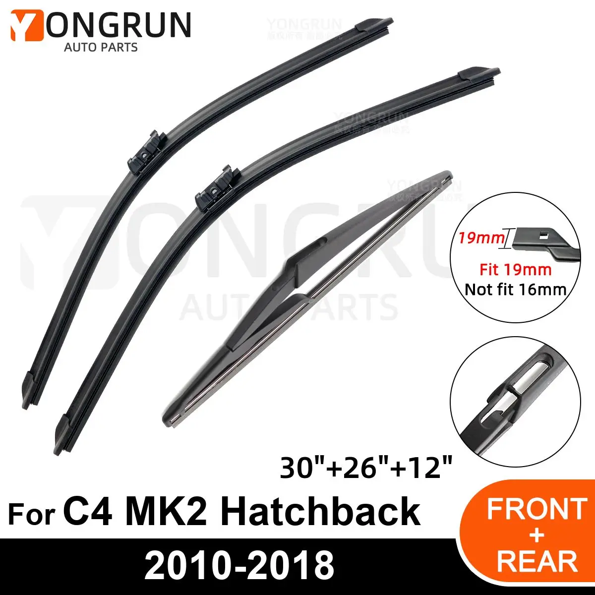 

Щетка стеклоочистителя для Citroen C4, MK2, хэтчбек, 30/26/12 дюймов, 2010 -2016/2017/2018