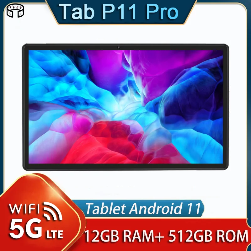

Original Tab P11 Pro Tablet Android 12GB RAM 512GB ROM 11 Inch HD Screen tablette Google Play Dual 5G Network Android Tablets PC