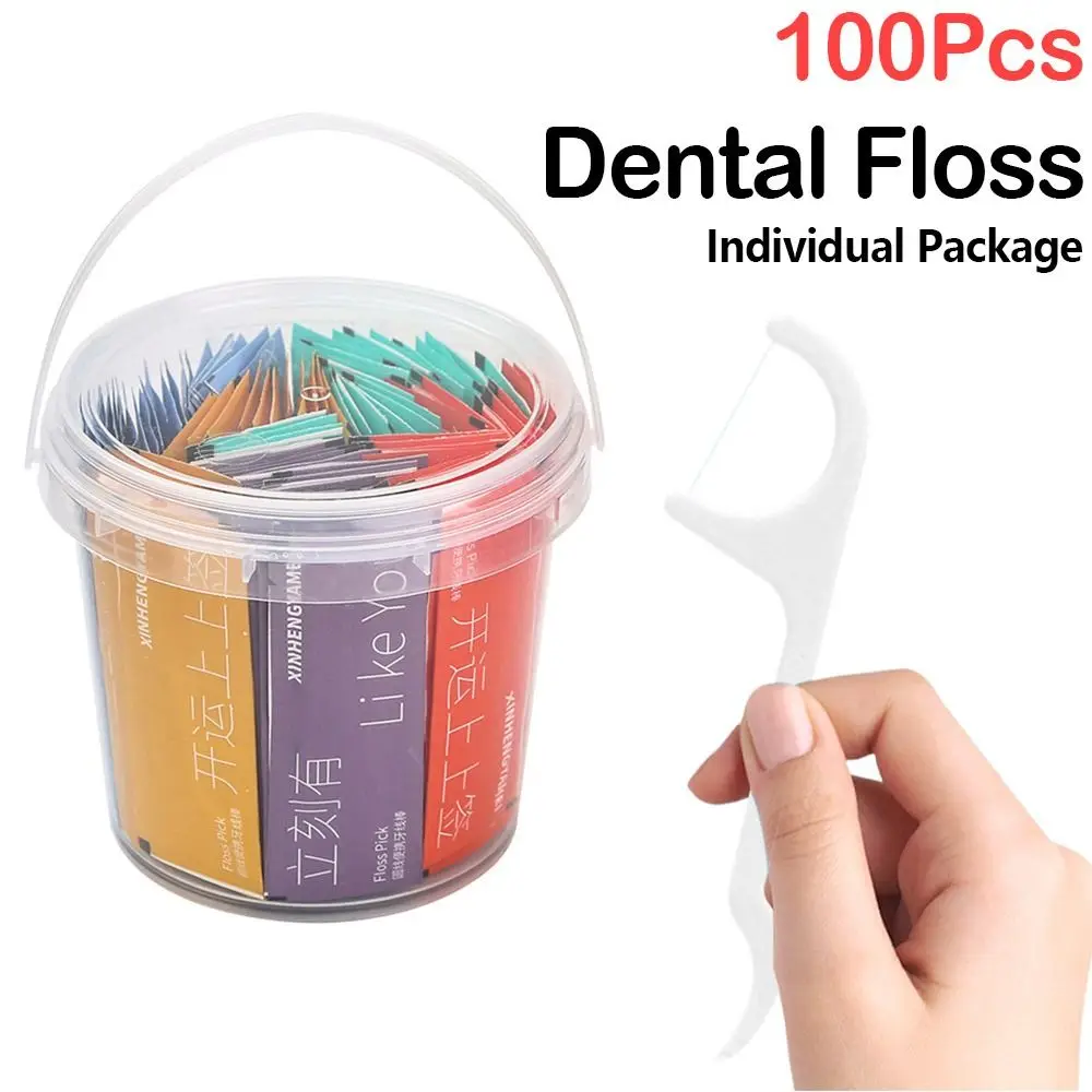 

Cleaning with Box Hygiene Toothpick Individual Package Dental Flosser Picks Teeth Care Tool Dental Floss Teeth Sticks Oral Care