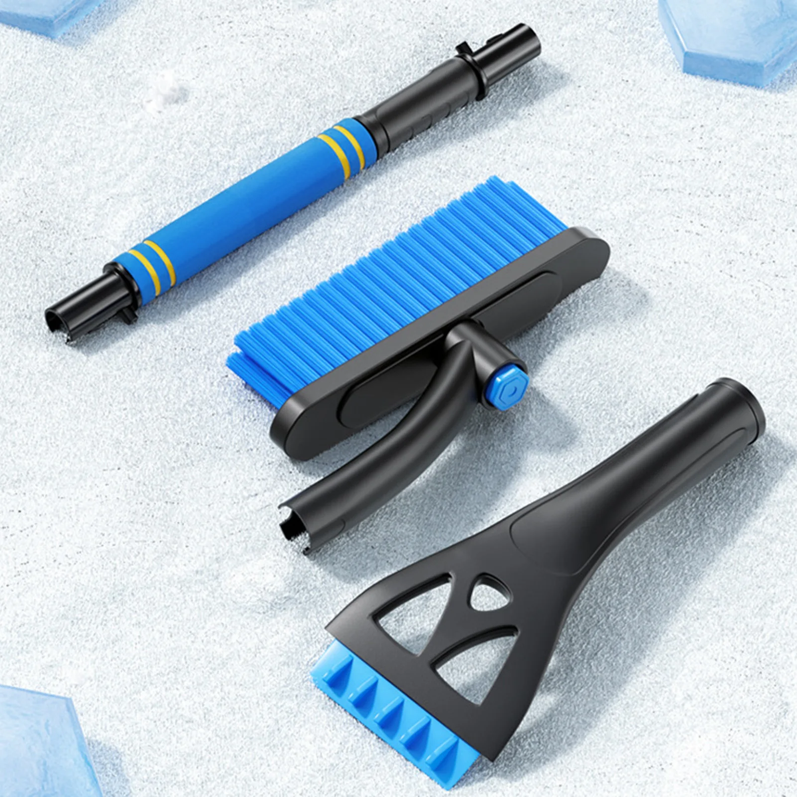 Зимний автомобильный скребок для чистки снега льда 3-в-1 многофункциональная