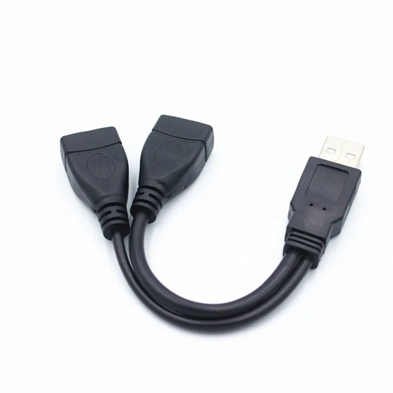 

New 1 Male Plug To 2 Female Socket USB 2.0 Extension Line Y Data Cable Power Adapter Converter Splitter USB 2.0 Cable