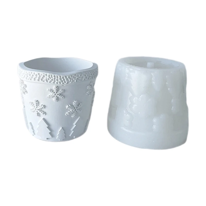 

Xmas Flowerpot Silicone Mold Succulent Planter Concrete Mold Pen Holder Mold X3UD