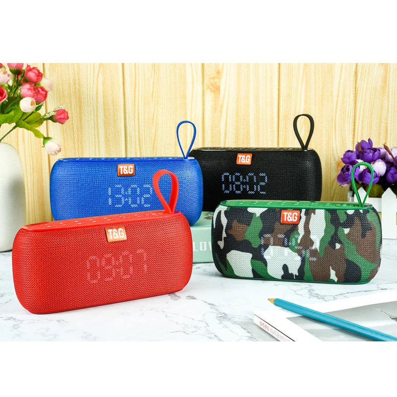 

TG177 Portable Wireless Bluetooth Speaker 20W Outdoor Waterproof Post Support TF Subwoofer with Alarm Clock Temperature Display